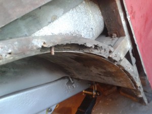 Lots of rotten wood. This is the nearside rear wheelarch.