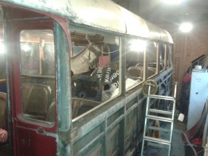 Looking down the nearside with the windows removed